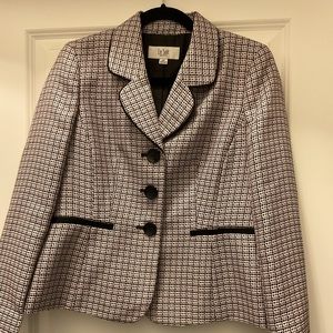 Pink, black and silver tweed Le Suit blazer